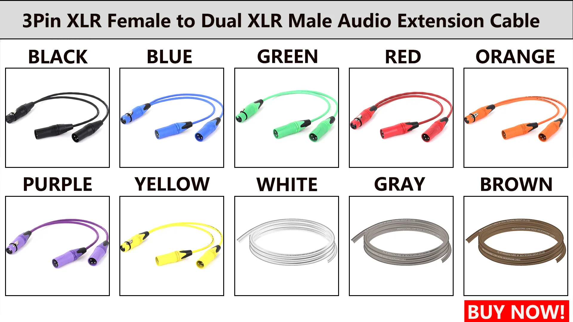 0,2 M-30 M XLR Y Splitter Audio Kabel, 3Pin XLR Stecker auf Doppel XLR Buchse MIC Adapter konverter Verlängerung Kabel – Detail 2