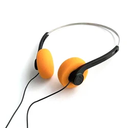 Retro - Inspired On - Ear Wired Stereo Headphones with Adjustable Headband (Orange)