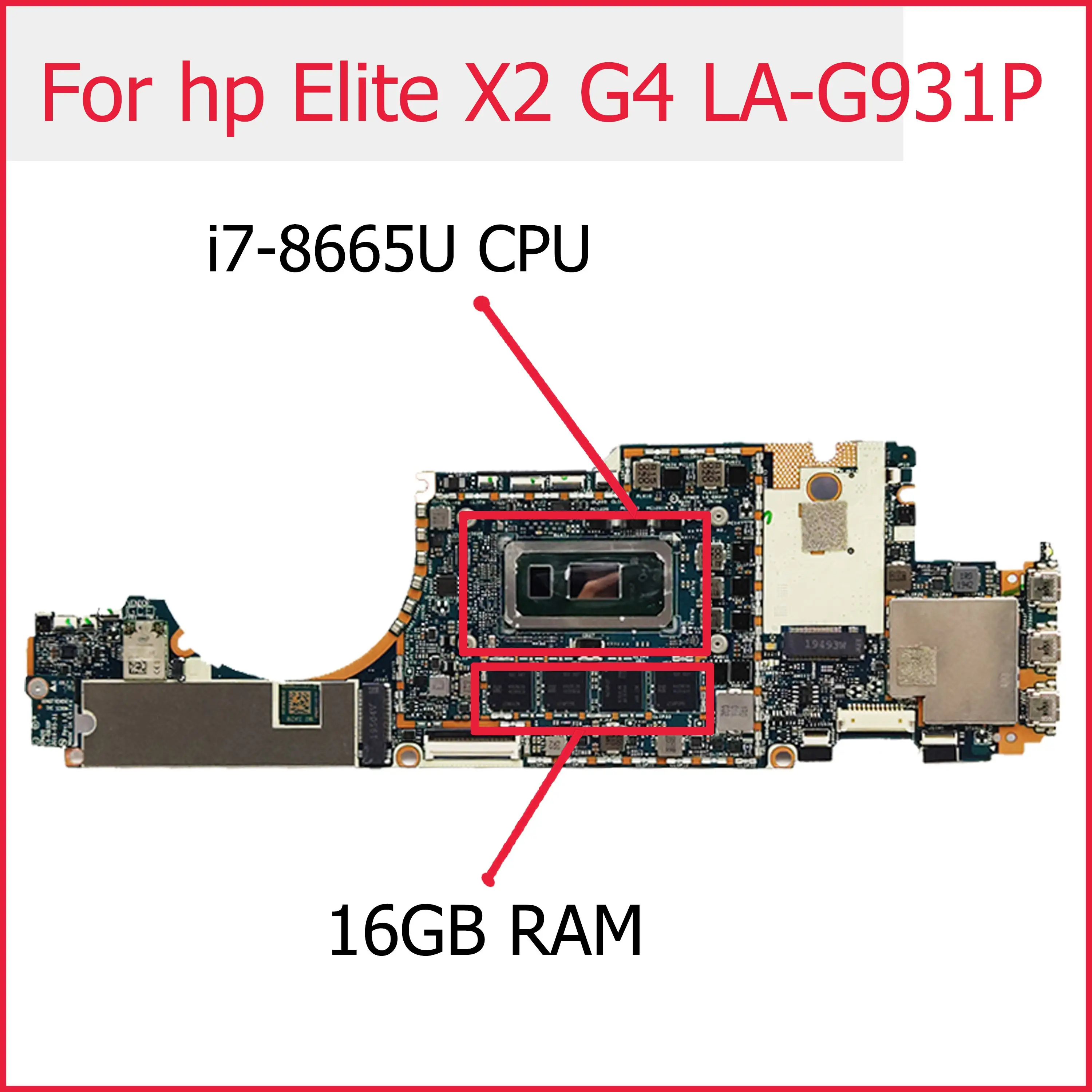 Материнская плата Akemy для ноутбука HP Elite X2 G4 L67395-001 с процессором i7-8665U 16 Гб RAM EPM20