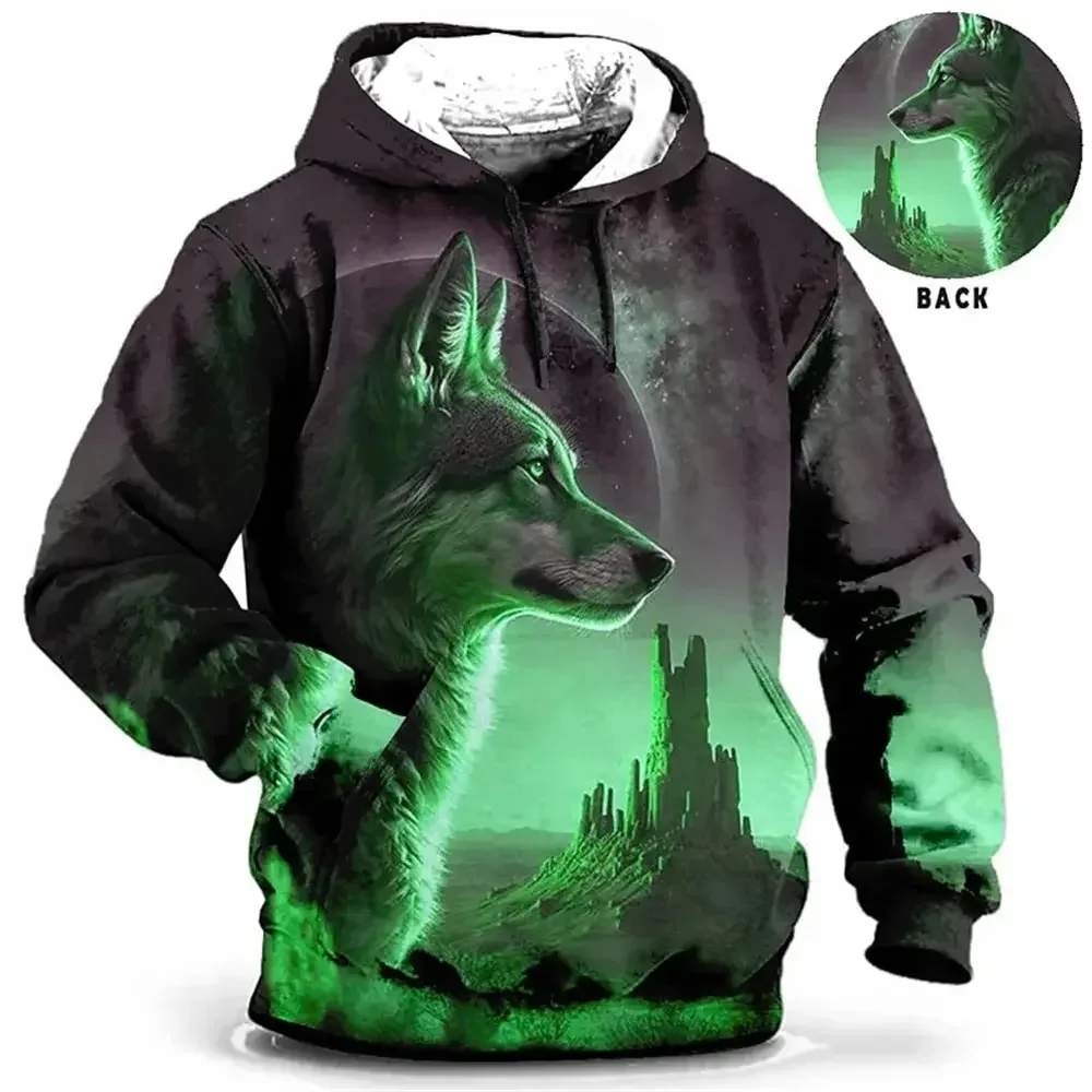 thumbnail image 1 of Sudaderas de moda para hombre, pulóveres casuales, patrón impreso en 3D, sudadera con capucha de tigre y lobo para hombre, ropa de calle de gran tamaño, ropa de otoño para hombre, 1 of 5