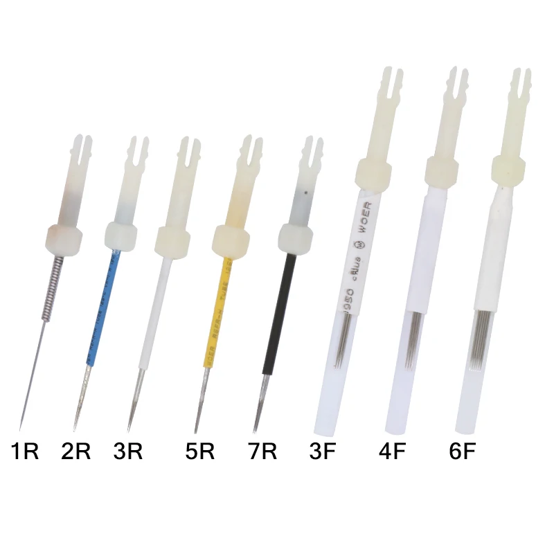 

50pcs 1R 2R 3R 5R 3F 7F 5F Dermograph Original USA Mosaic Tattoo Machine Needle Agulhas for Permanent Makeup Eyebrow Lip
