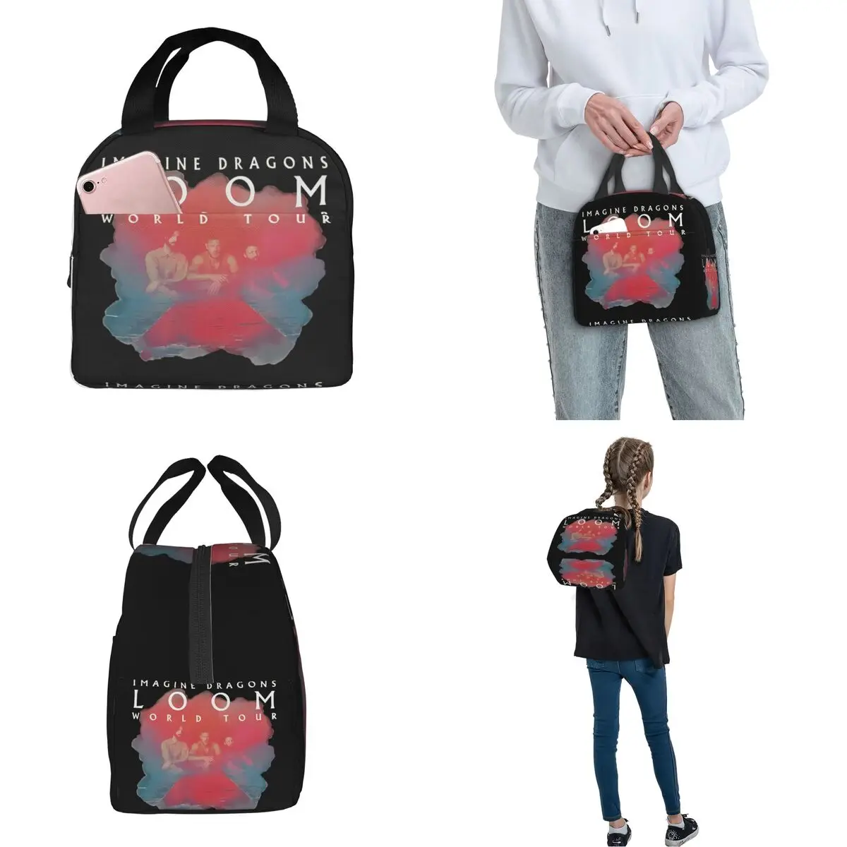 Loom Tour New Album Insulated Lunch Bags Large Imagine Dragons Band Meal Container Cooler Bag Lunch Box Tote Food Handbags