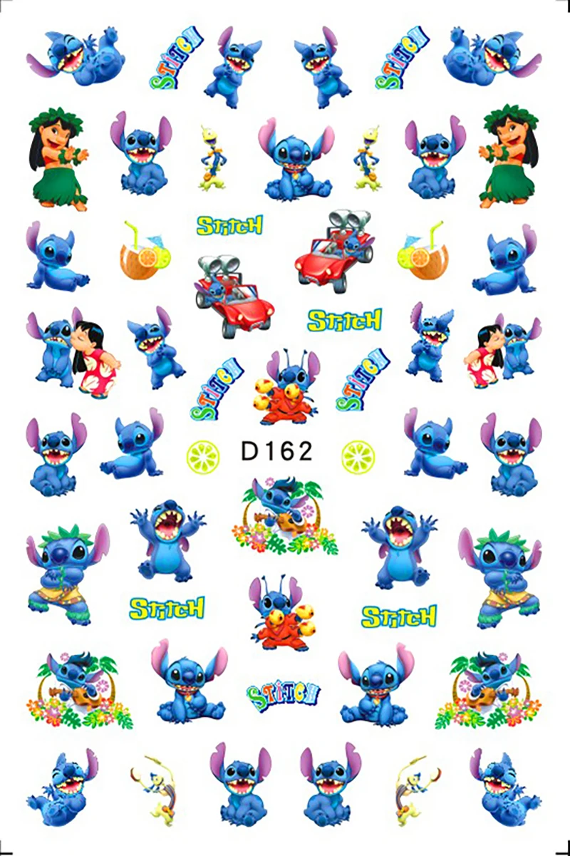 Disney Cartoon Stitch Nail Stickers Nail Art Supplies Mickey Minnie Donald Duck 3D Stickers Art Decoration Decals nail stickers nail art decoration nail decals