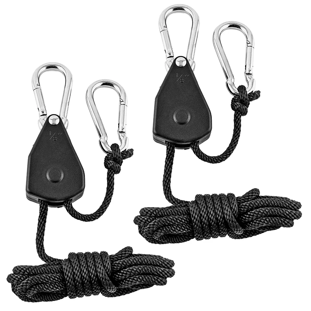Ratchet hanger 2pcs Adjustable 8inch Reinforced Hangers Hanging Ratchet for Tent Grow Plant Lamp Rope Ratchet Hanger Pulley Hook