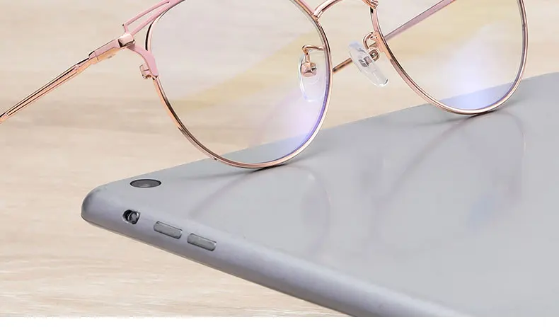 Legierung Klassische Anti-blau Lesebrille Frauen Runde Anti-müdigkeit Presbyopie Brille Blau Licht Computer Grad Gläser – Detail 2