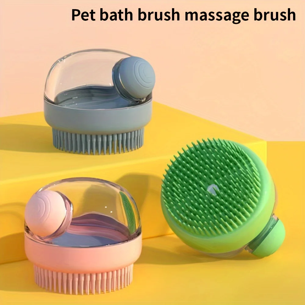 Silicone Dog Bath Brush with Dispenser 3