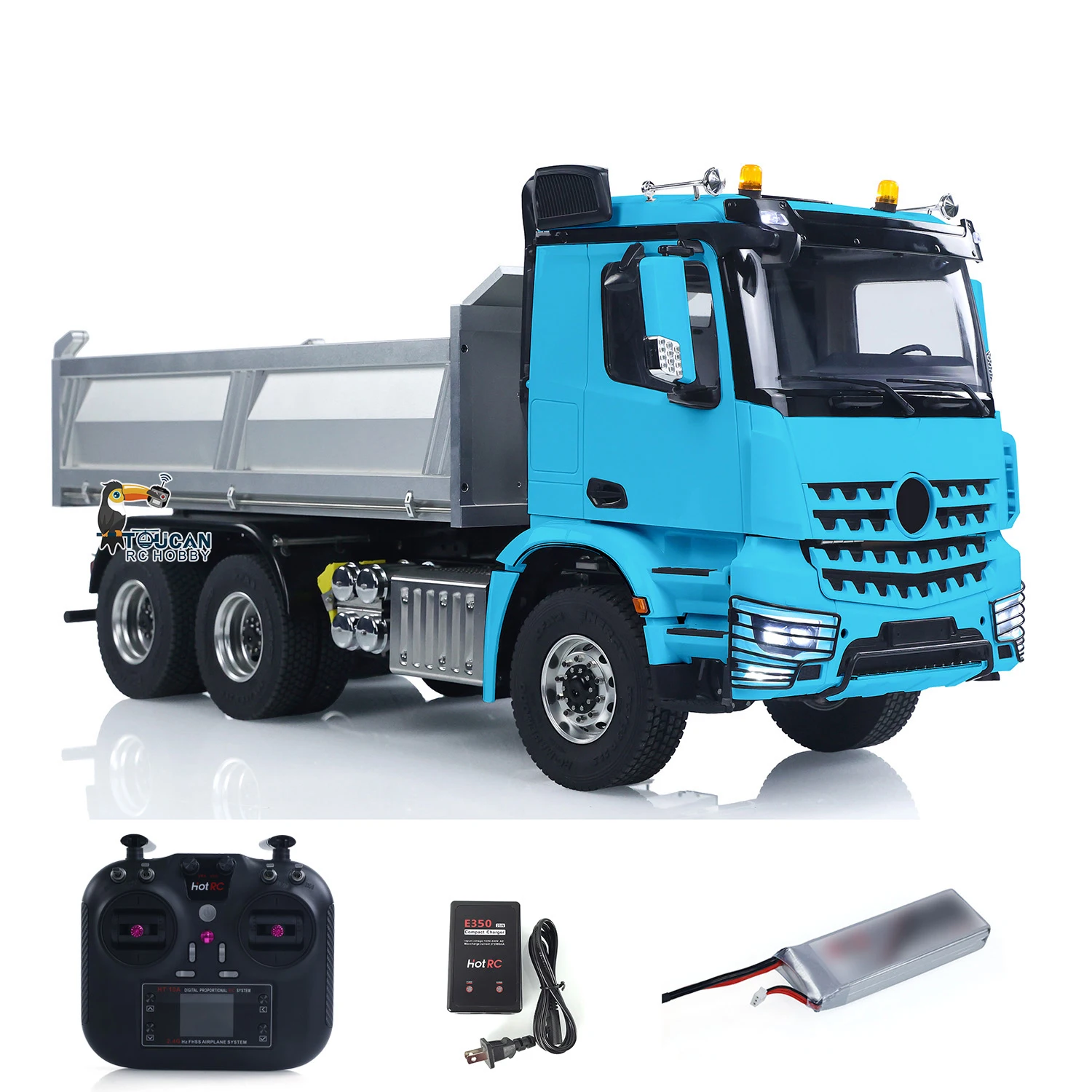 Toys 1/14 6x6 RTR Metal Chassis Hydraulic RC Dumper Truck Sound Light DIY Cabin TOUCAN Radio Control Car Model Vehicle for Boys 6