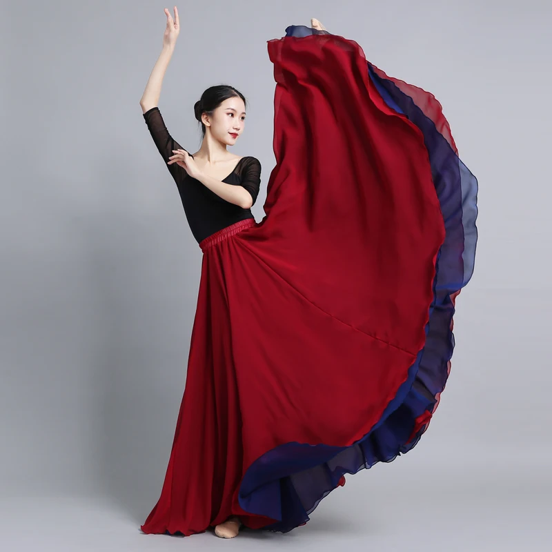 

Women's Chiffon Skirt Dance 720 Degrees Big Hem Holiday Fashion Casual Long Skirt 16 Colors Long Skirt Skirts for Women