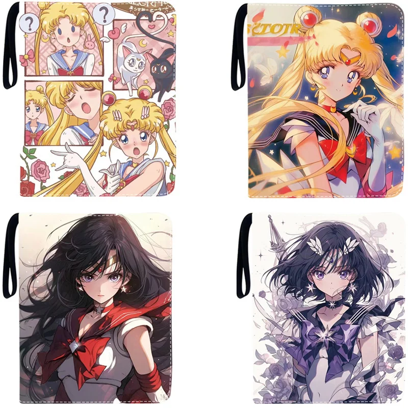 400pcs/900pcs Sailor Moon Card Album Book Folder 4/9 Card Slots Collections Zipper Double Pocket Zipper Card Binder Holder