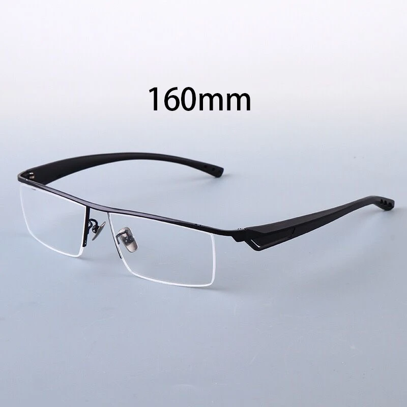 

Zerosun Brand 160mm Oversized Eyeglasses Frame Men Myopia Glasses Male Semi Rimless Spectacles for Prescription Big Wide Large