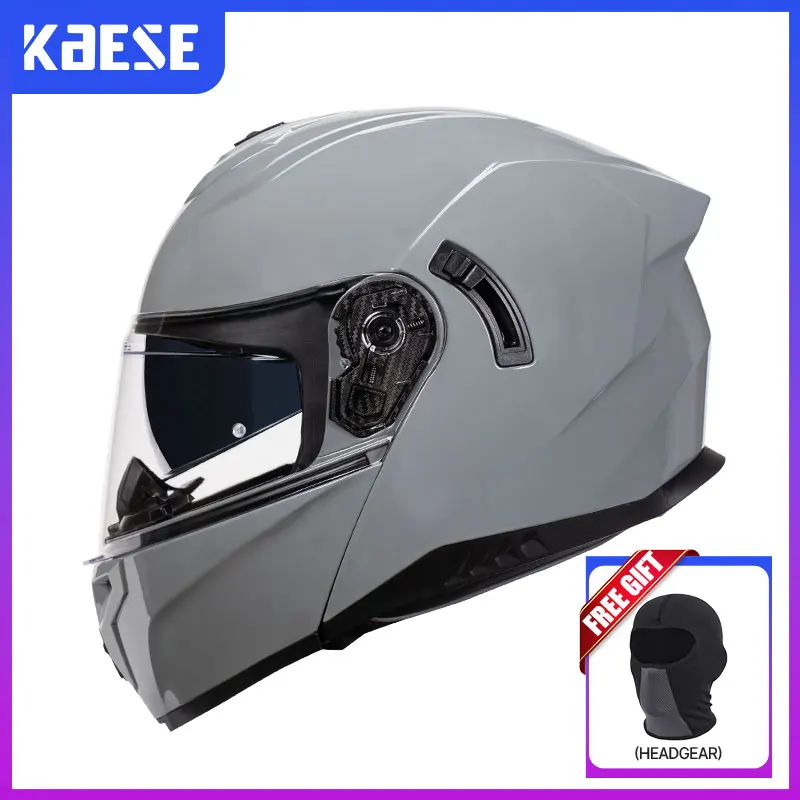 

Men Double Visor Motorcycle Helmet Safety Dual Lens Flip Up Helmets DOT Motocross Racing Moped Full Face Helmet Cascos Para Moto