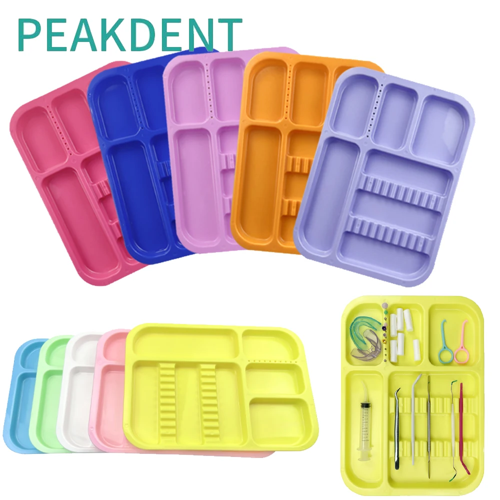 

Dental Instruments Trays Colorful Plastic Autoclable Odontologia Separators Tray Divided Placement Box Dentistry Laboratory Tool
