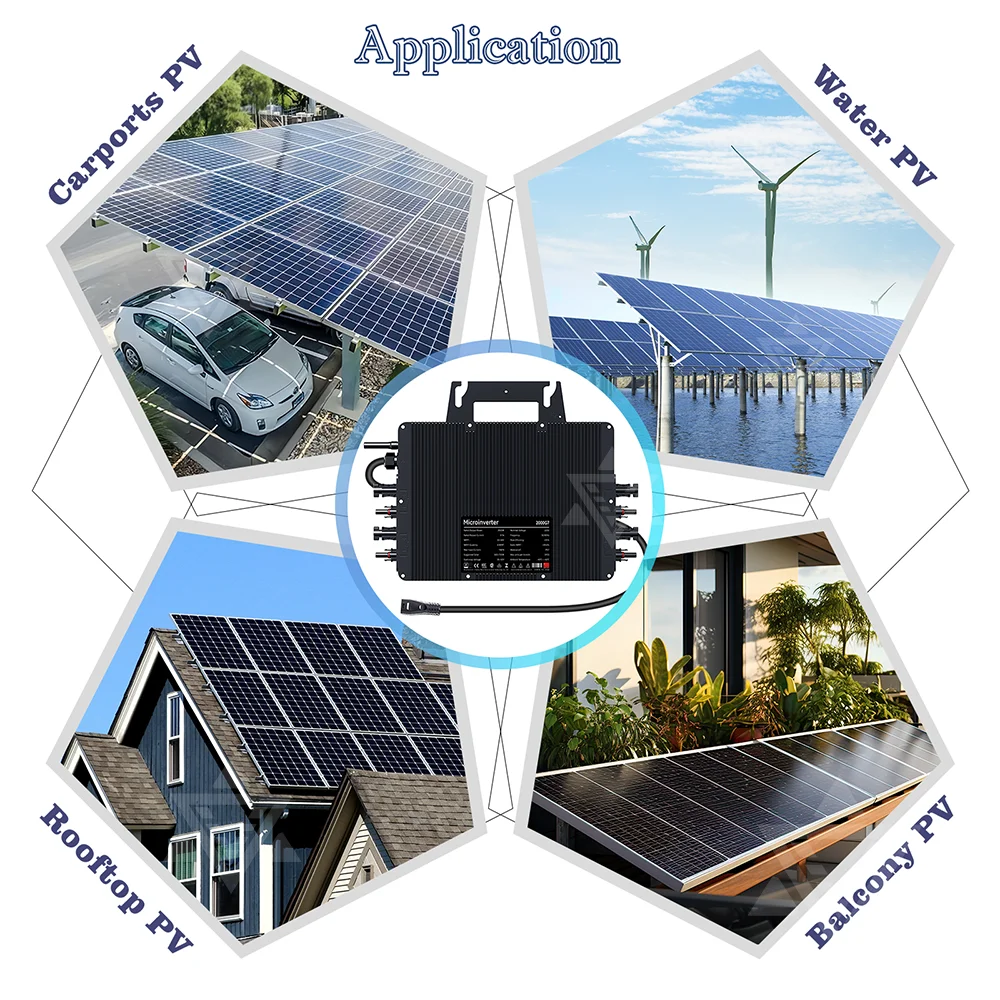 2000W IP67 Solar-Netzwechselrichter 26-60V DC mit integriertem WLAN 230 VAC für Smart Solar Grid Tie Mikro-Wechselrichter mit 12 Jahren Garantie – Detail 3