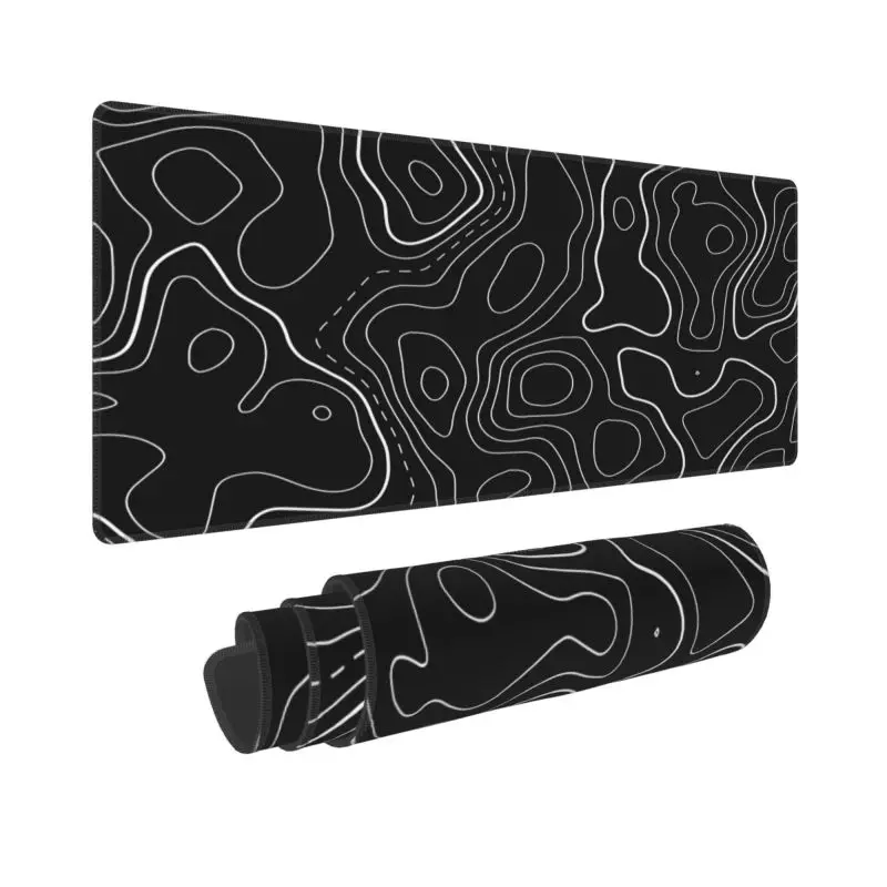 Grande Mouse Pad Acessórios para Jogos de Computador Mousepads Tapetes de Mesa Tapete Antiderrapante Laptop Macio Mouse Pad Preto e Branco - Imagem 5