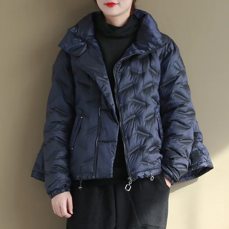 

2022 new autumn and winter stand-up collar small light down jacket women's short white duck down long-sleeved jacket