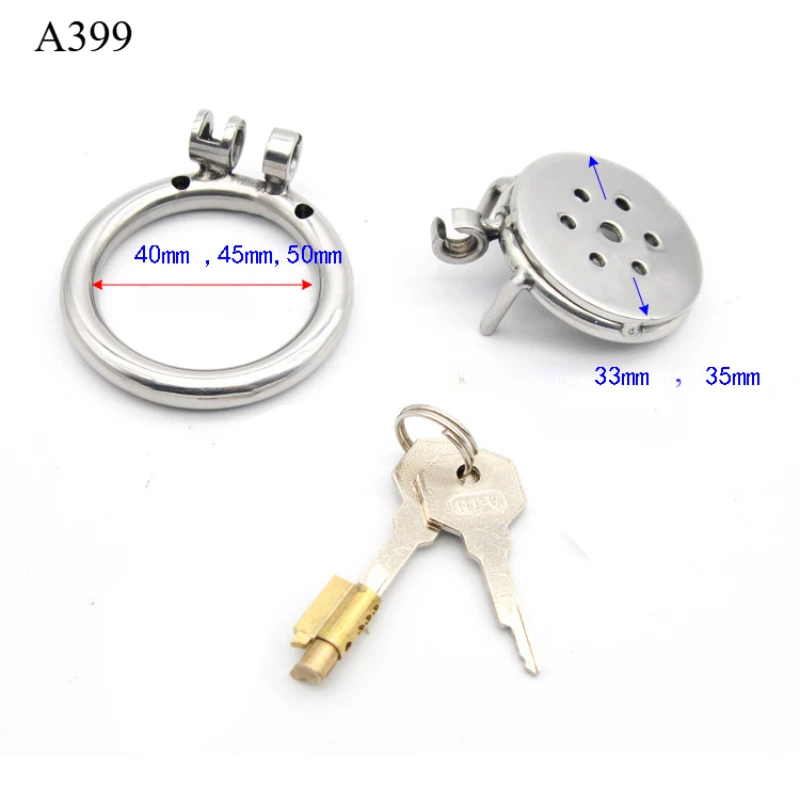Penis Chastity Cage Chastity Lock Sex Toy Penis Cock Ring Urethral Inverted Negative Male Chastity Lock Flat Cock Cage with Metal Urethral Catheter for Couple Men