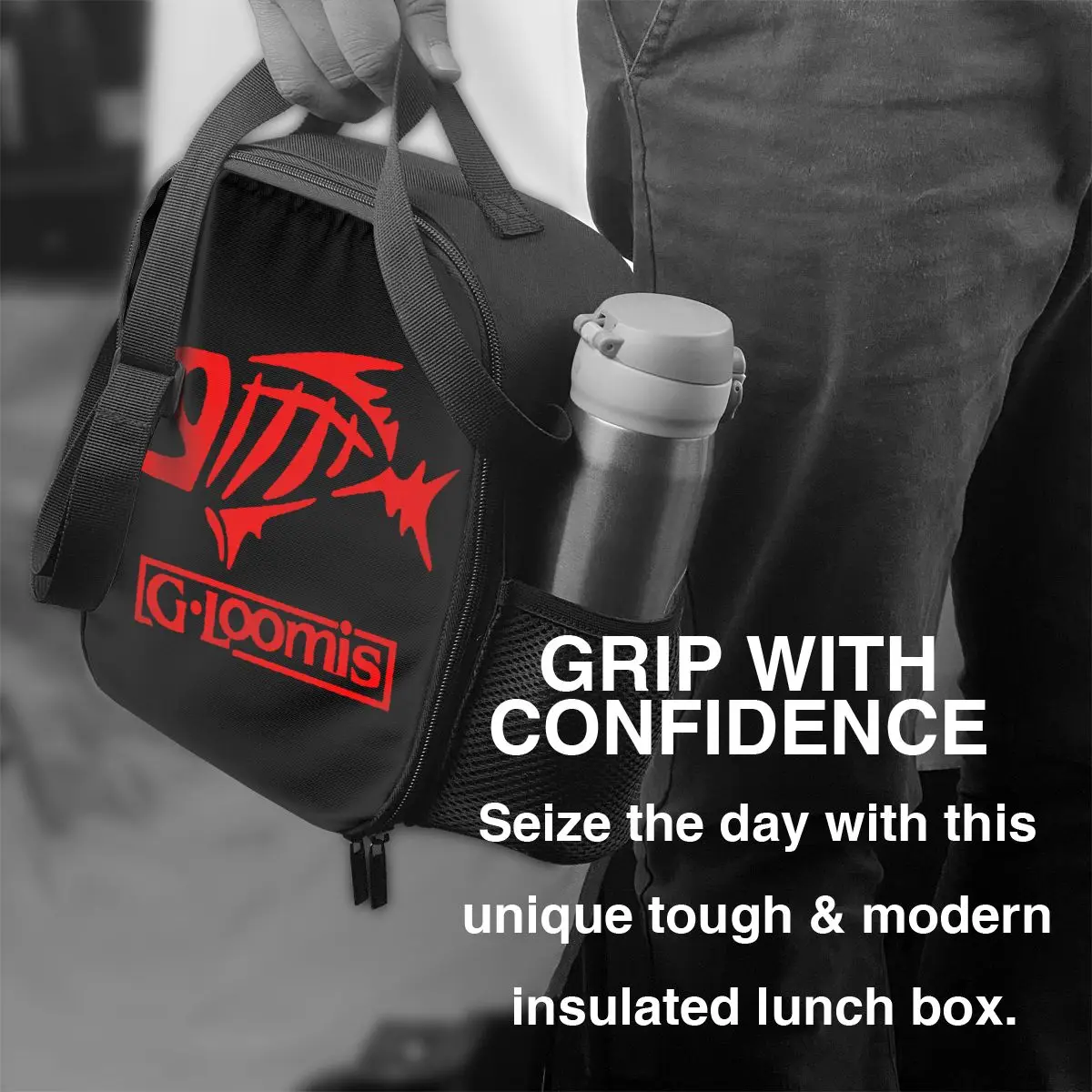 Gloomis Fly Fishing Lunch Bag Men Women Cooler Thermal Insulated Lunch Boxes for Kids School Red