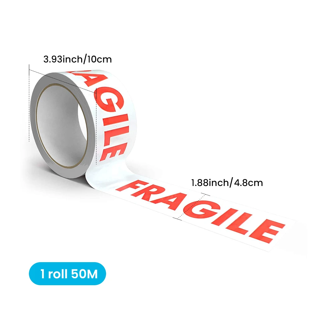 Rotolo di nastro adesivo per imballaggio da 48 mm x 50 m: realizzato in materiale PP con avviso di fragilità, adesivo per marcatura e fissaggio - immagine 3