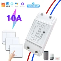 Tuya Smart WiFi Light Switch RF 433MHz 1/2/3 Gang Wireless Wall Switch 10A Relay Voice App Control Alexa Google Home Smart Life