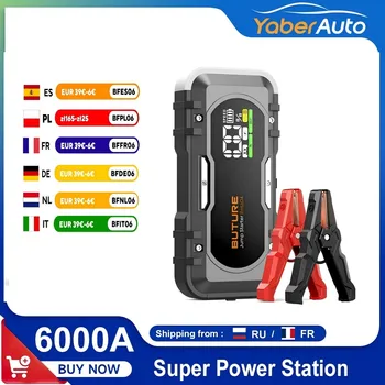 BUTURE Power Bank 6000A Avviatore di emergenza Caricatore portatile Car Booster 12V Dispositivo di avviamento automatico Avviamento batteria per auto di emergenza