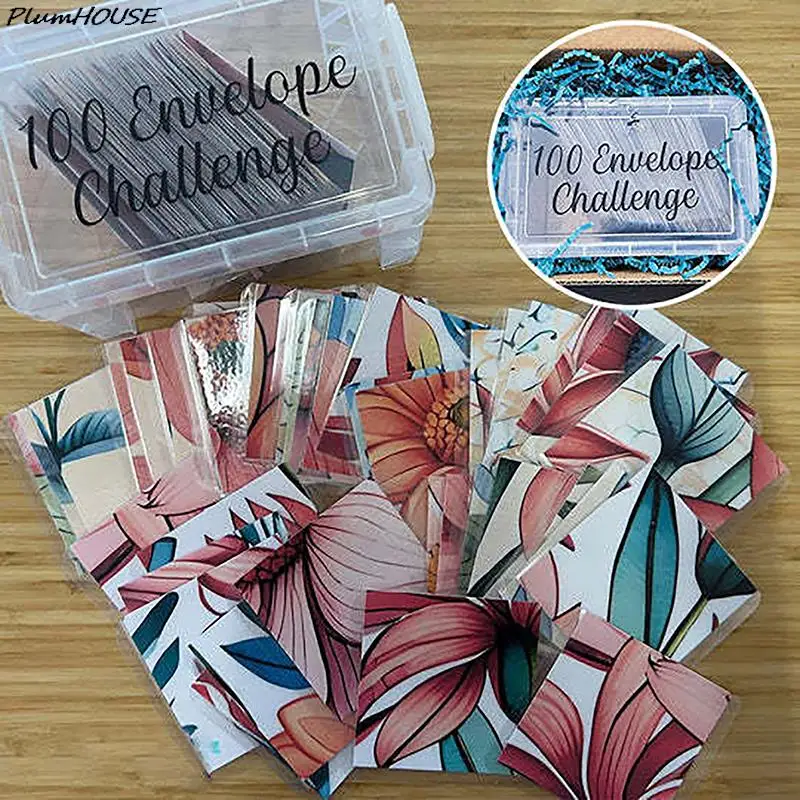 100 Envelope Challenge Box Set, Easy And Fun Way To Save $10,000 Money, Envelopes Money Saving Challenge, Savings Challenges 4
