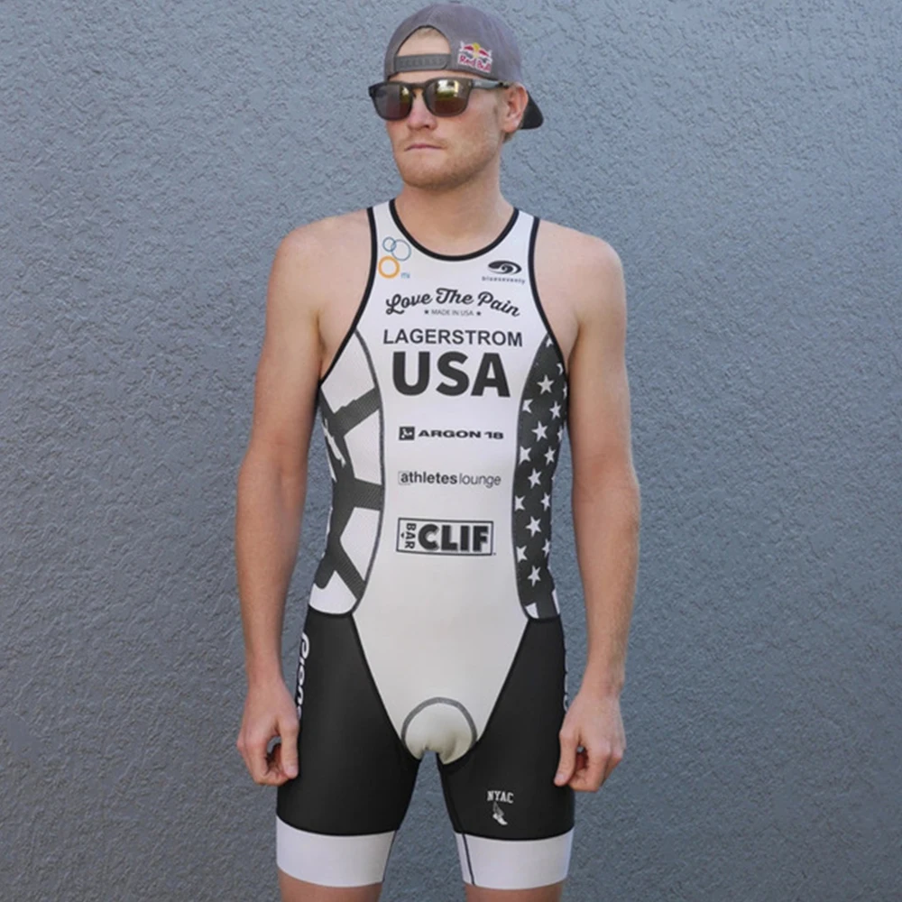 LOVE THE PAIN Cycling Skinsuit Man Triathlon Quick Dry Sleeveless