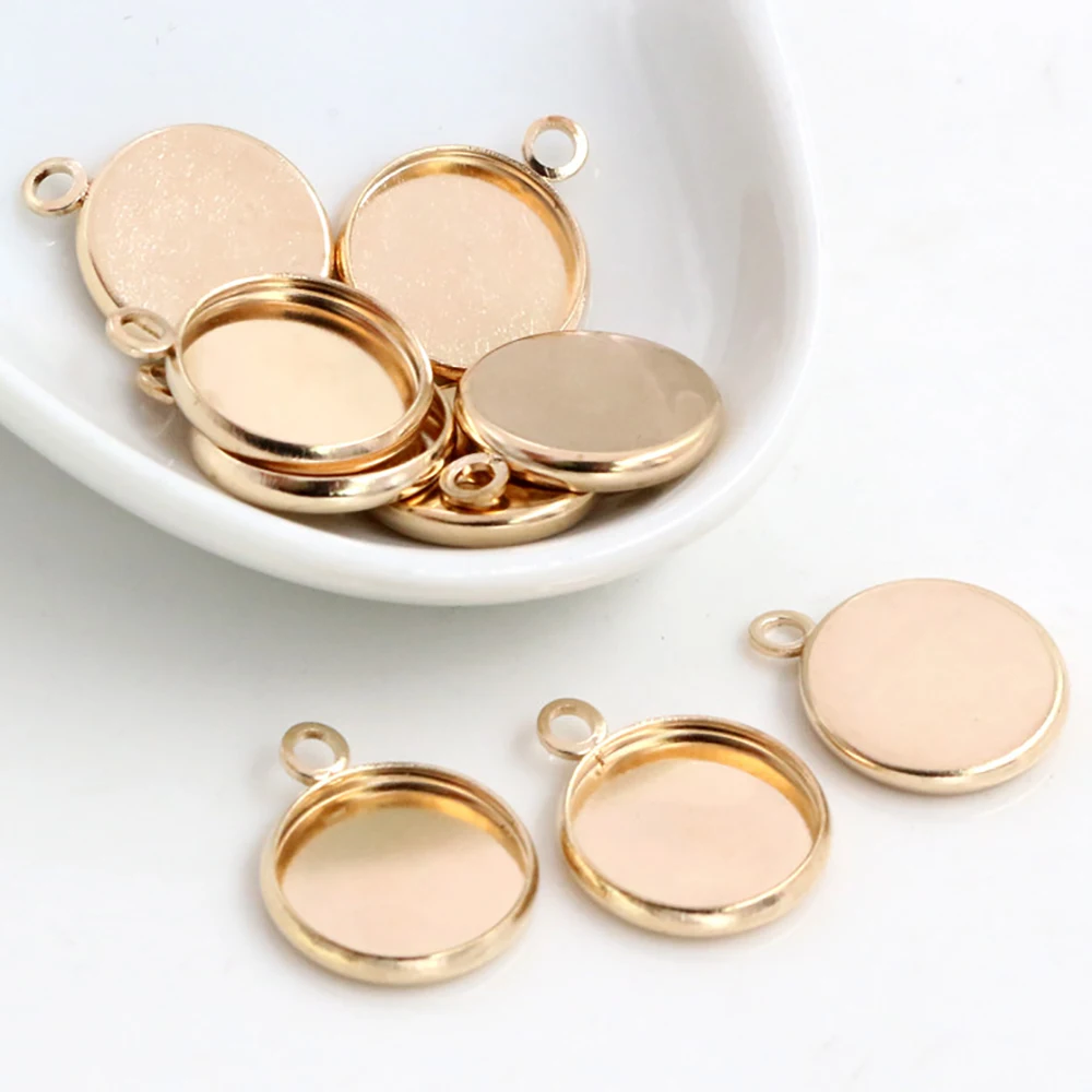 Multi-Size Bronze and Silver Plated High-Quality Iron Cameo Pendant Trays in 7 Colors