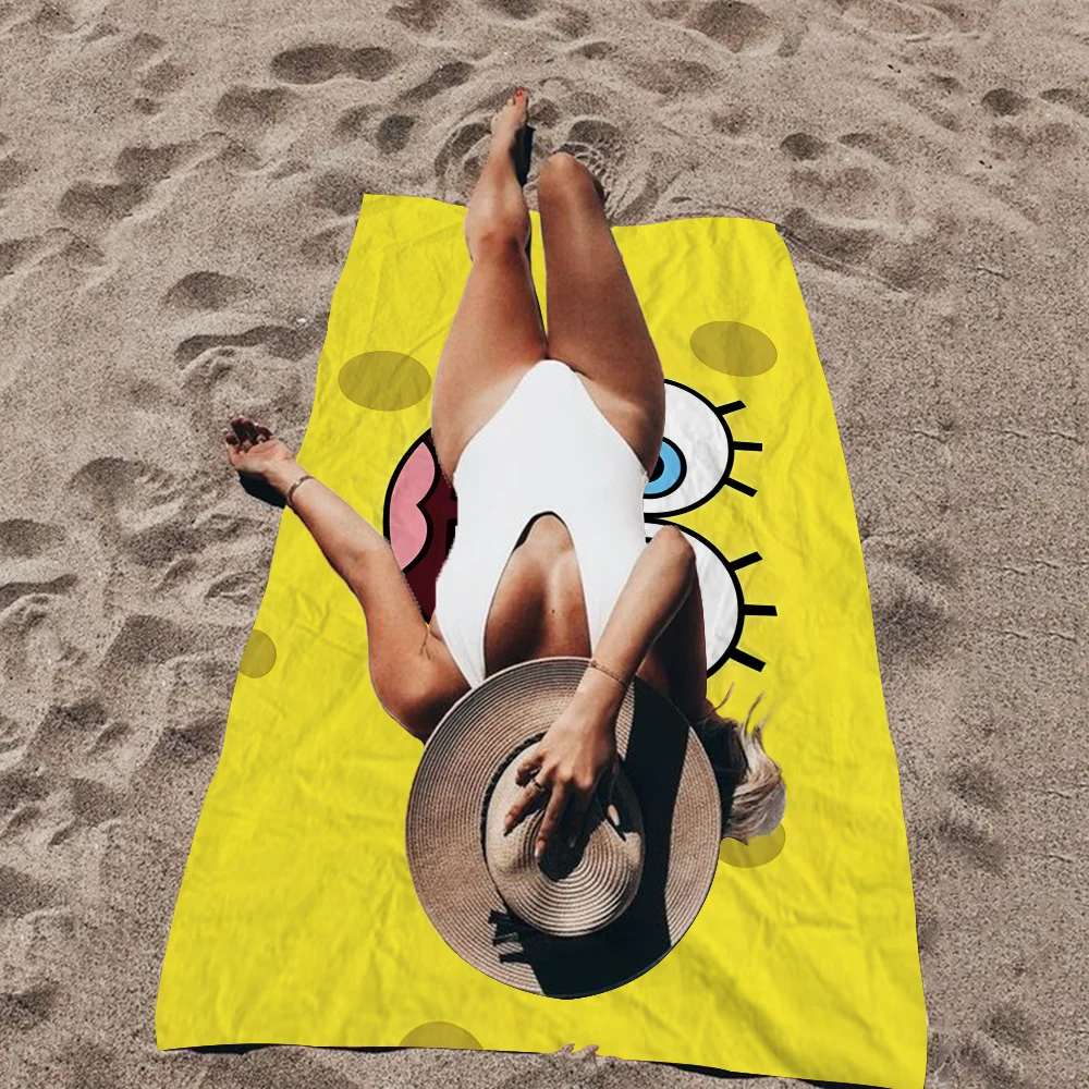 Cartoon S-SpongeBobS Towel Microfiber Beach Towel Absorbent Quick dry Soft Yoga Swimming Resort Mountain Climbing Towel 5