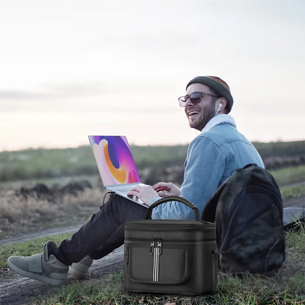 Carrying Case for Ef Ecoflow River 2 Travel Carrying Bag Protective Case Dustproof Multiple Pockets with Shoulder Strap & Handle