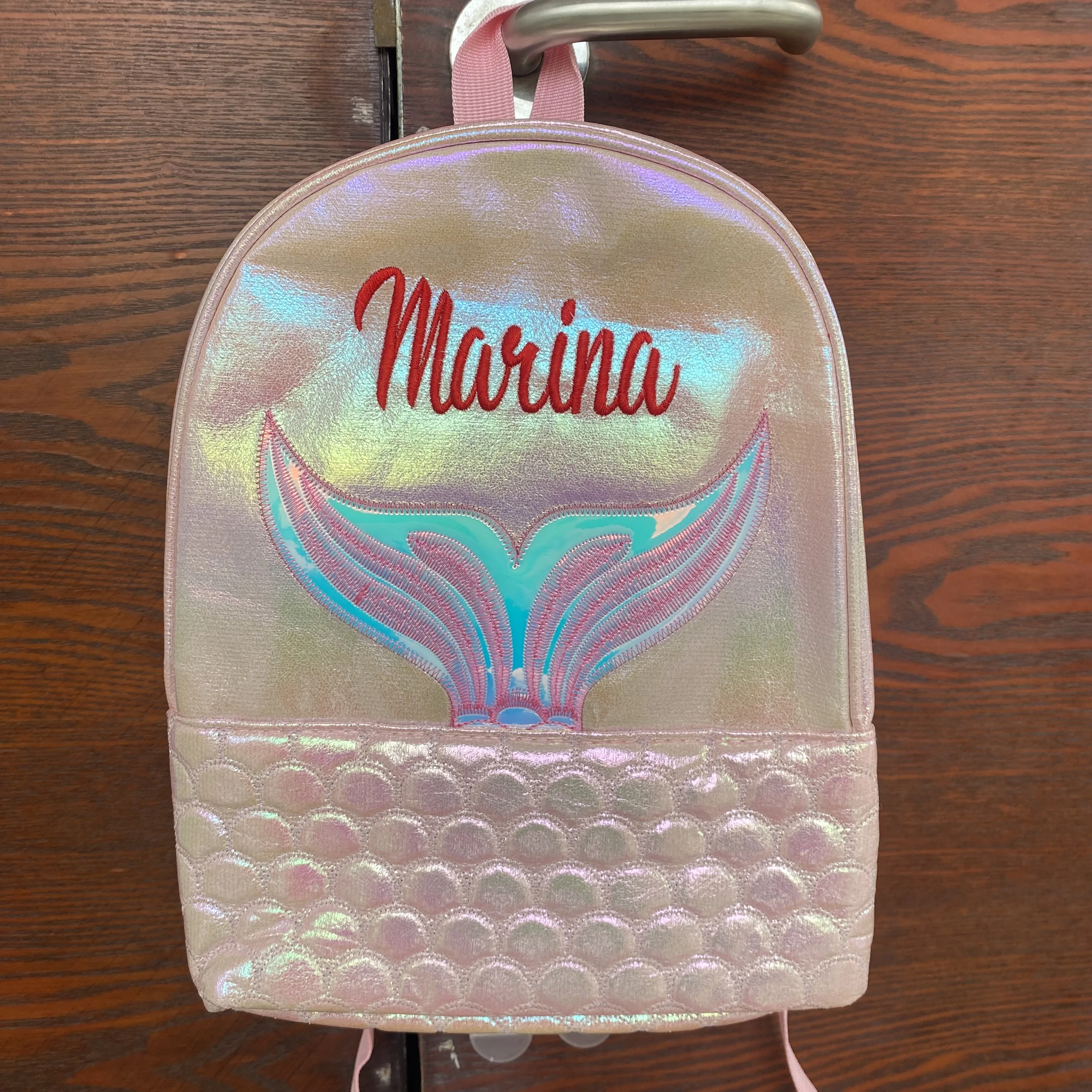 Personalized Mermaid Embroidered Backpack Custom Name Embroidery School Bag Book Bag Back to School Backpack Gift for kid