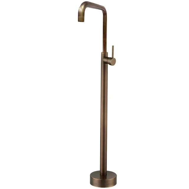 ก๊อกน้ําอ่างอาบน้ําอิสระทองเหลืองโบราณพร้อมฝักบัวติดผนังก๊อกผสมน้ําร้อนน้ําเย็น 5