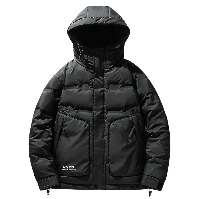 Winter hooded down jacket for men's autumn and winter new loose fitting casual harbor trend brand sports warm top coat