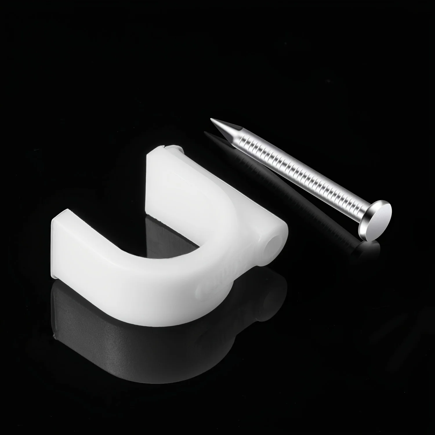Cable Clip Cable Pipe Clamp Cable Organizer 100 Cable Clamps with Steel Nails 4/5/6/8/10mm