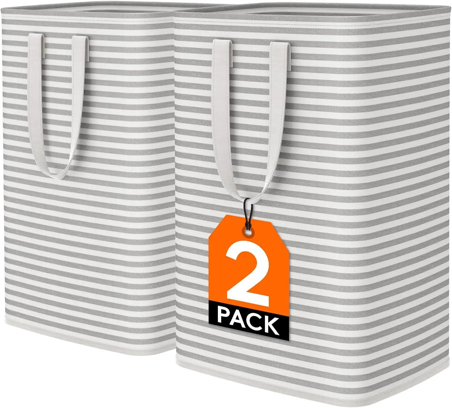 2 Pack 75L Laundry Hamper Large Collapsible Laundry Baskets Freestanding Waterproof Clothes Hamper in Room Bedroom