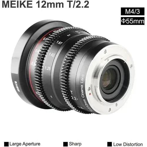 Meike MK-12mm T2.2 Large Aperture Manual Focus movie camera Lens low distortion