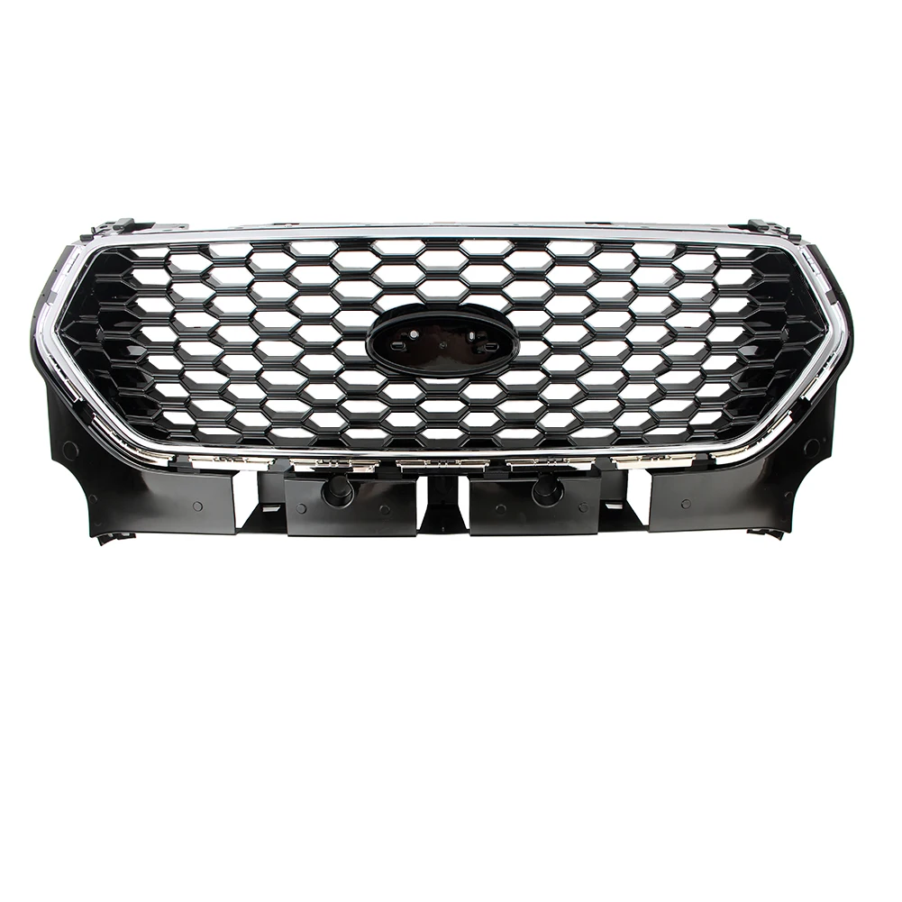 Easy-AutoParts Front Upper Grille For 2017-2019 Ford Escape – Glossy Black & Chrome