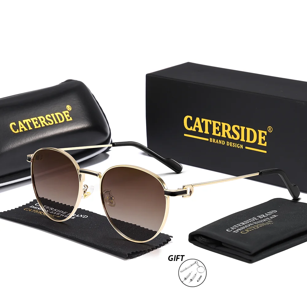 CATERSIDE Unisex runde Pilotenbrille mit individuellen runden Gläsern, verschreibungspflichtige Brillen für den Außenbereich, Myopie- und Hyperopie-Brillen – Detail 7