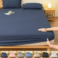 2 People Luxury Double Bed Bed Sheet Elastic Fitted Sheet Mattress Cover Couple Bed Linen 120/150/180/220x200 Bedding Queen King 1