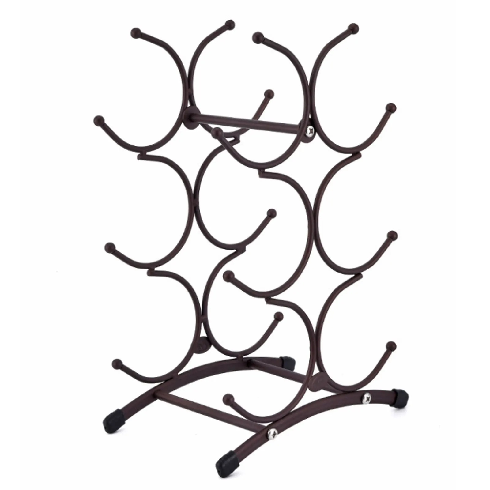 Modern Metal Portable Wine Rack Wine Bottle Storage Storage Stand Tripod Tabletop Rack 6 Bottle Holder Display