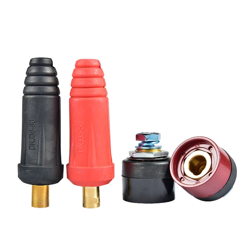 Welding machine pure copper DKJ10-25 welding handle line quick plug socket connector male and female European accessories
