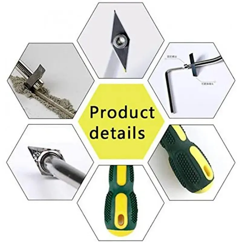 Seam Cleaning Tool Seam Beautifying Agent Real Porcelain Glue Tungsten Steel Rhombus Slot Opener Beautifying Construction