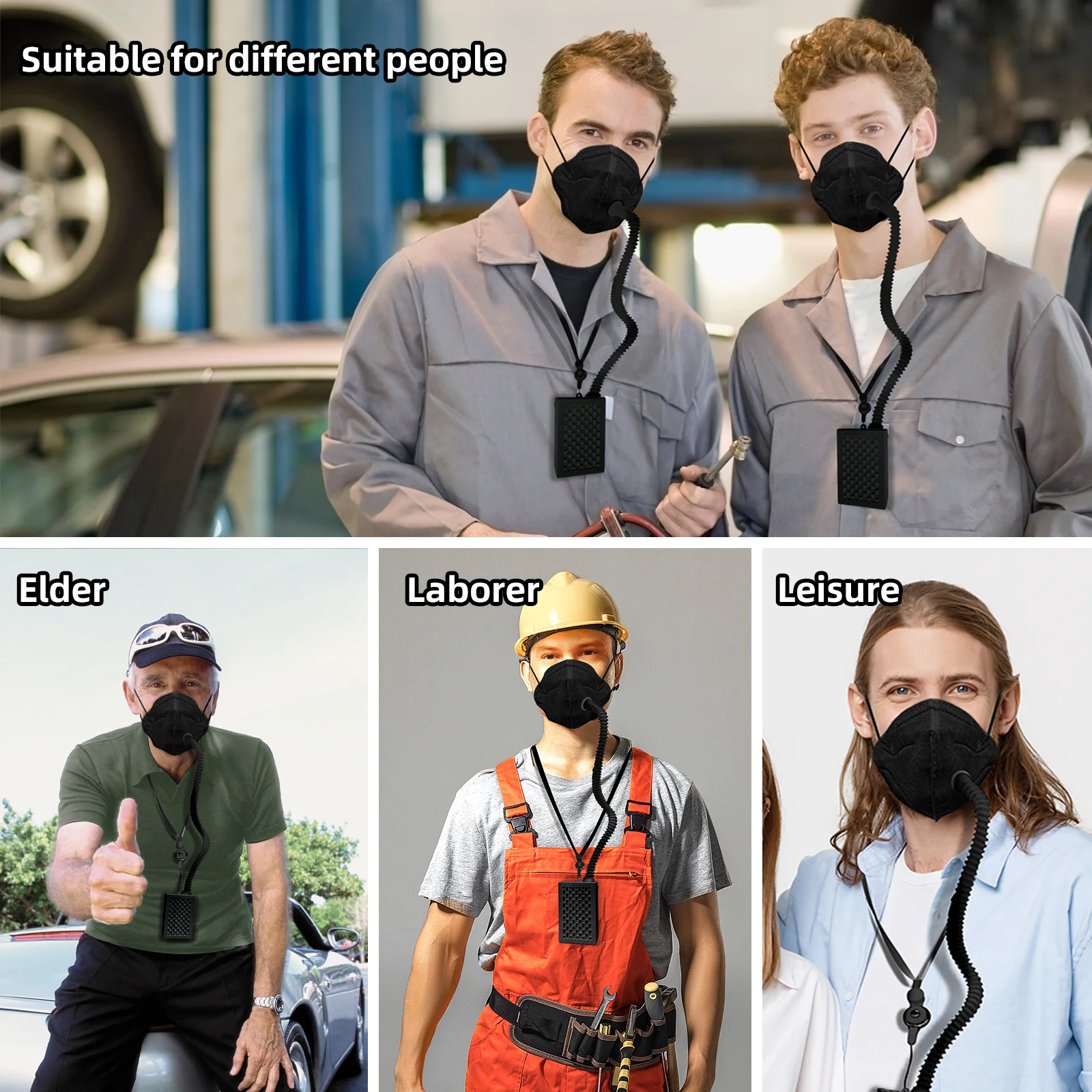 Masque Anti-Poussière avec Ventilateur et Filtre HEPA - Autonomie 12h