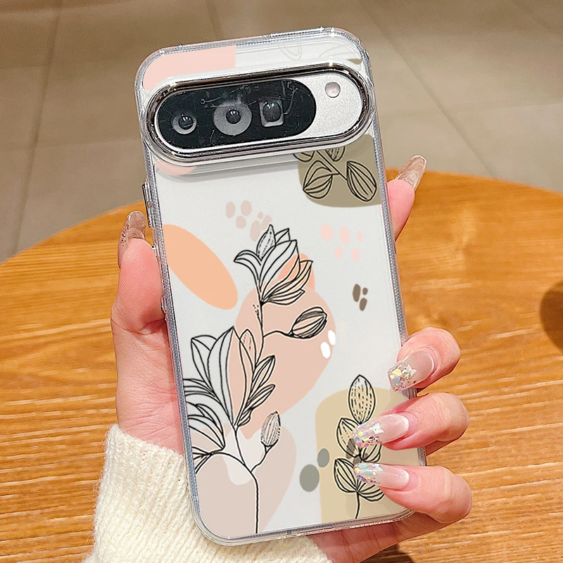 Colorful Floral Pattern Clear Shockproof Soft TPU Phone Case