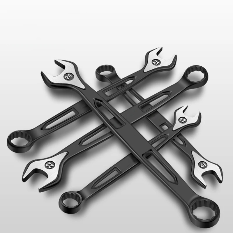 Прочный ключ с храповым механизмом, комбинированный гаечный ключ 8-32 мм, с двухсторонним механизмом и трещоткой, для цветов сливы