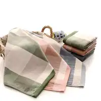 Japanese Plaid Handkerchief Towels Couple Household Washcloth Soft Absorbent Quick Dry Face Hair Toallas De Pañuelo Cotton Towel 2