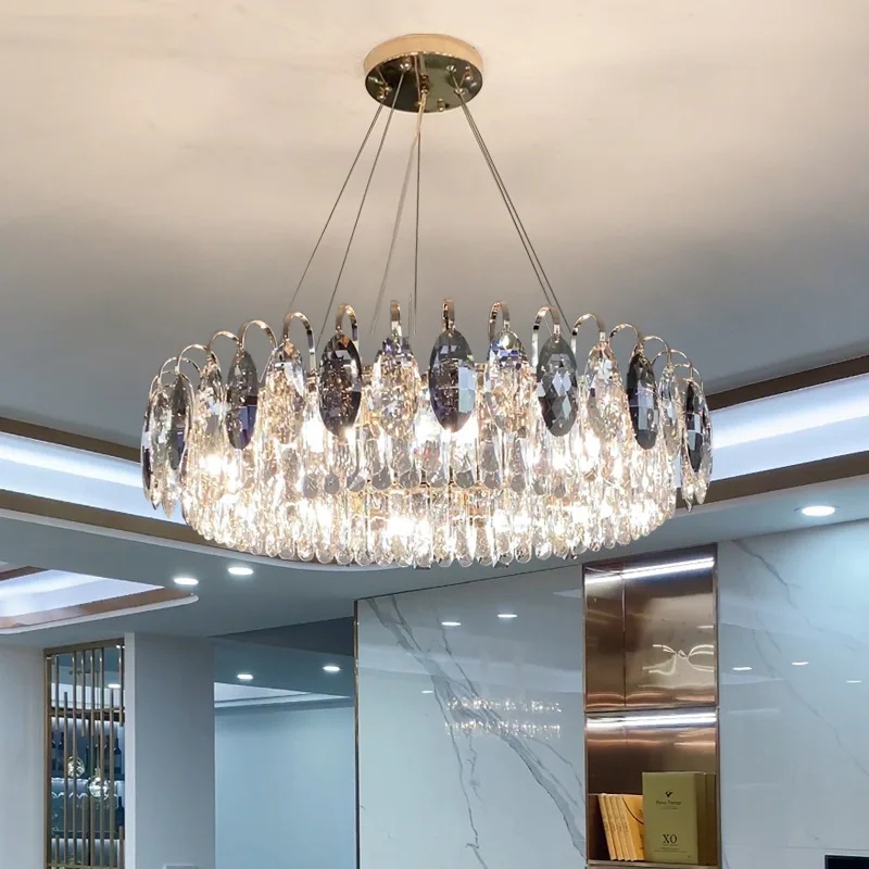 

Post modern luxury crystal chandelier, Hong Kong style creative restaurant light designer, master bedroom light,