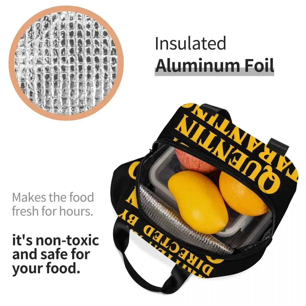 Quentin Tarantino Insulated Lunch Bag for Women Kids Pulp Fiction Kill Bill Movie Portable Thermal Cooler Lunch Box Food Tote