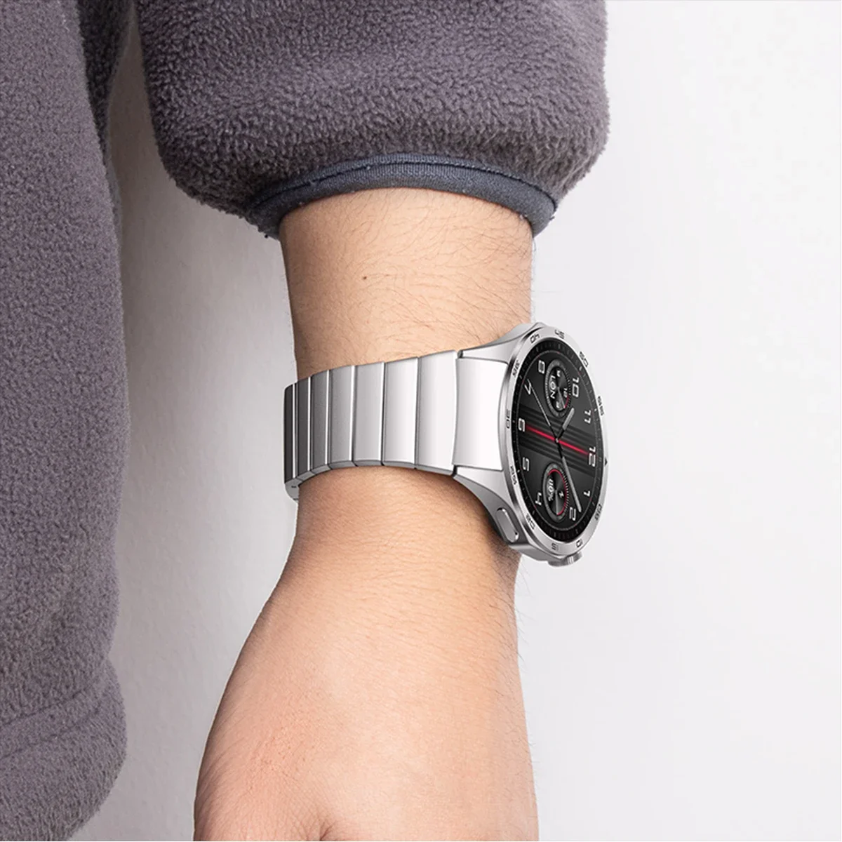 Sleek 22mm No Gaps Metal Link Bracelet Watchband Replacement Strap