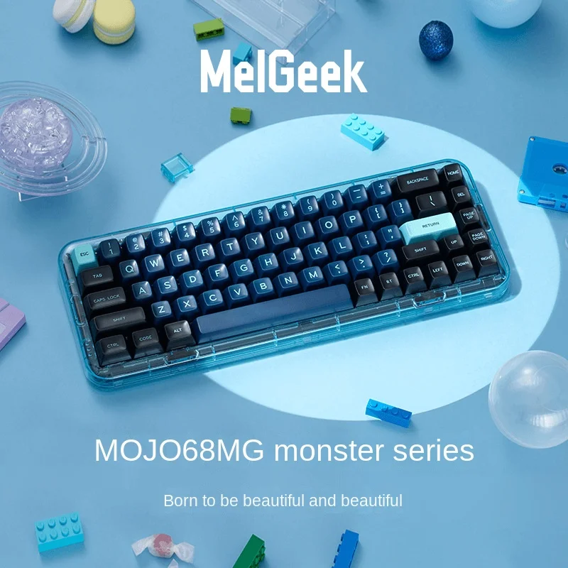 

Melgeek Wireless Customized Mechanical Keyboard Retro Keycap Three-mode Gasket Hot-swappable Rgb Bluetooth Tablet Mojo68