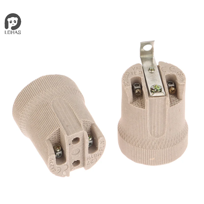 1Pc Lamp Base E27 Vintage Ceramic Lamp Fittings Socket Base Holder Accessory Fixing Bracket Large Screw Cap 250V 4A
